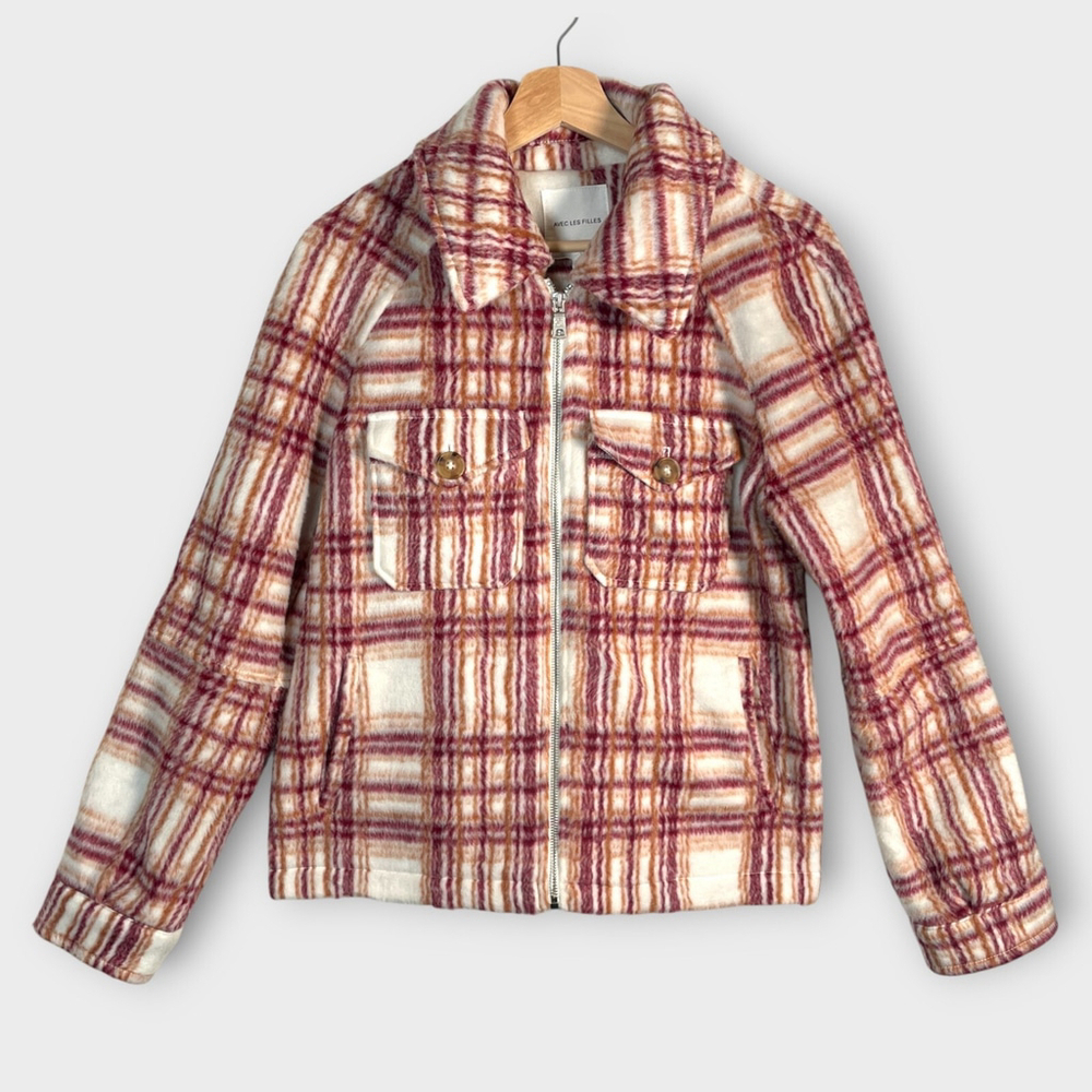 AVEC LES FILLES Full Zip Fleece Jacket /Shacket SMALL Cabincore